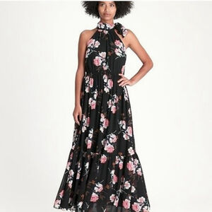 Banana Republic Tie-Neck Maxi Dress in Vintage Floral Size 2P